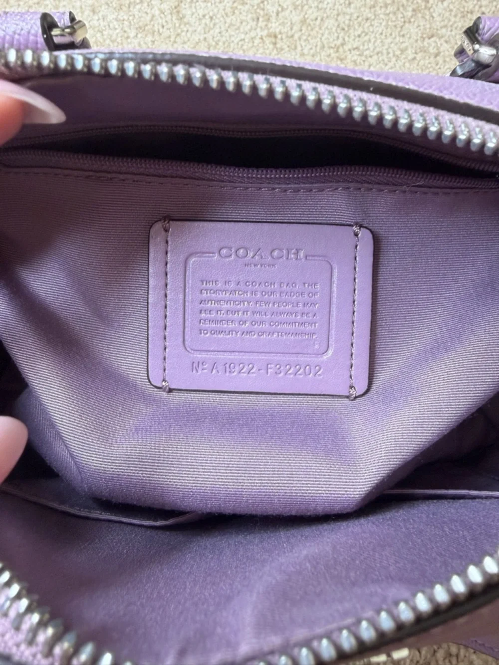 Coach Mini Bennett Satchel Lavender Crossbody Bag Lilac Leather Top Handle Purse - Picture 3 of 14